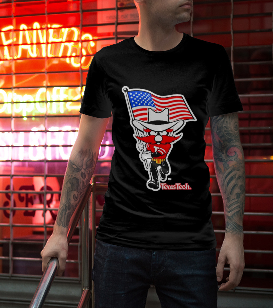 Texas Tech Red Raiders USA Flag Raider Red T-Shirt