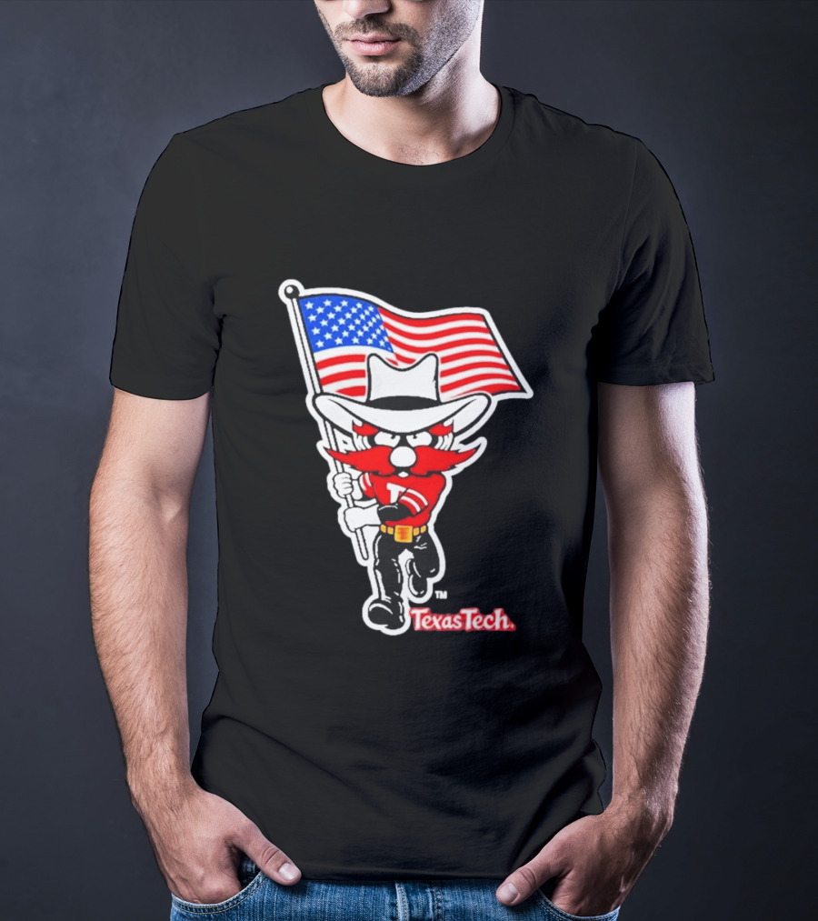 Texas Tech Red Raiders USA Flag Raider Red T-Shirt