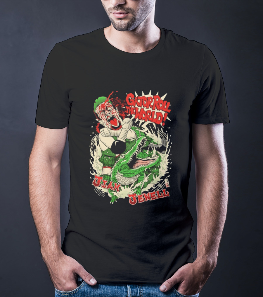 Gator Roll The World Jiah Jewell Wrestling Alligator Comic T-Shirt