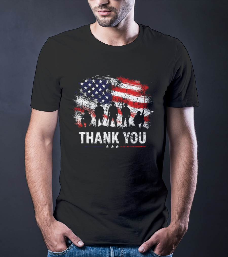 Thank You For Your Service American Flag Military T-Shirt