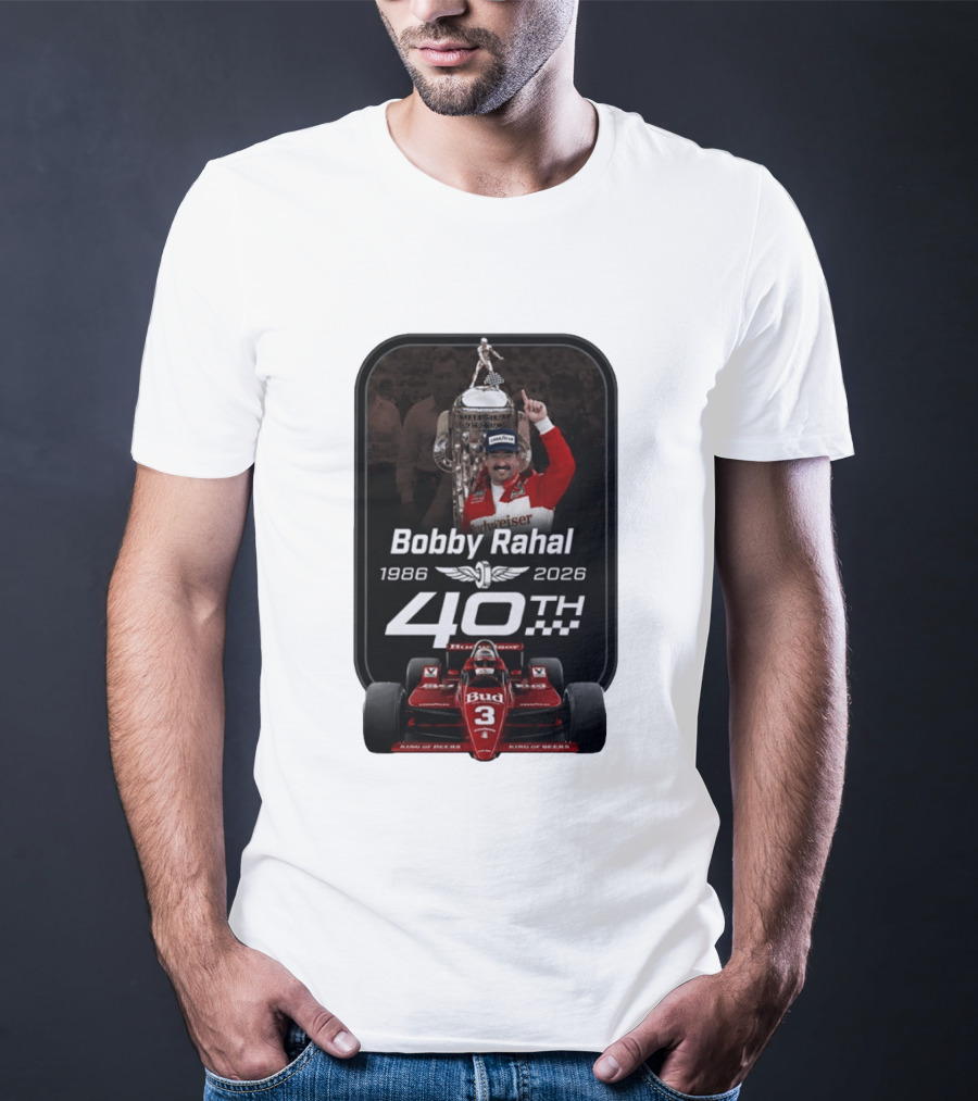 Bobby Rahal 40th Anniversary 1986 2026 Racing Budweiser IndyCar T-Shirt