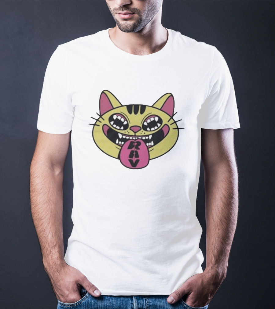 Exociety Rav Cat Vestiges Wild And Funky Cat Face T-Shirt