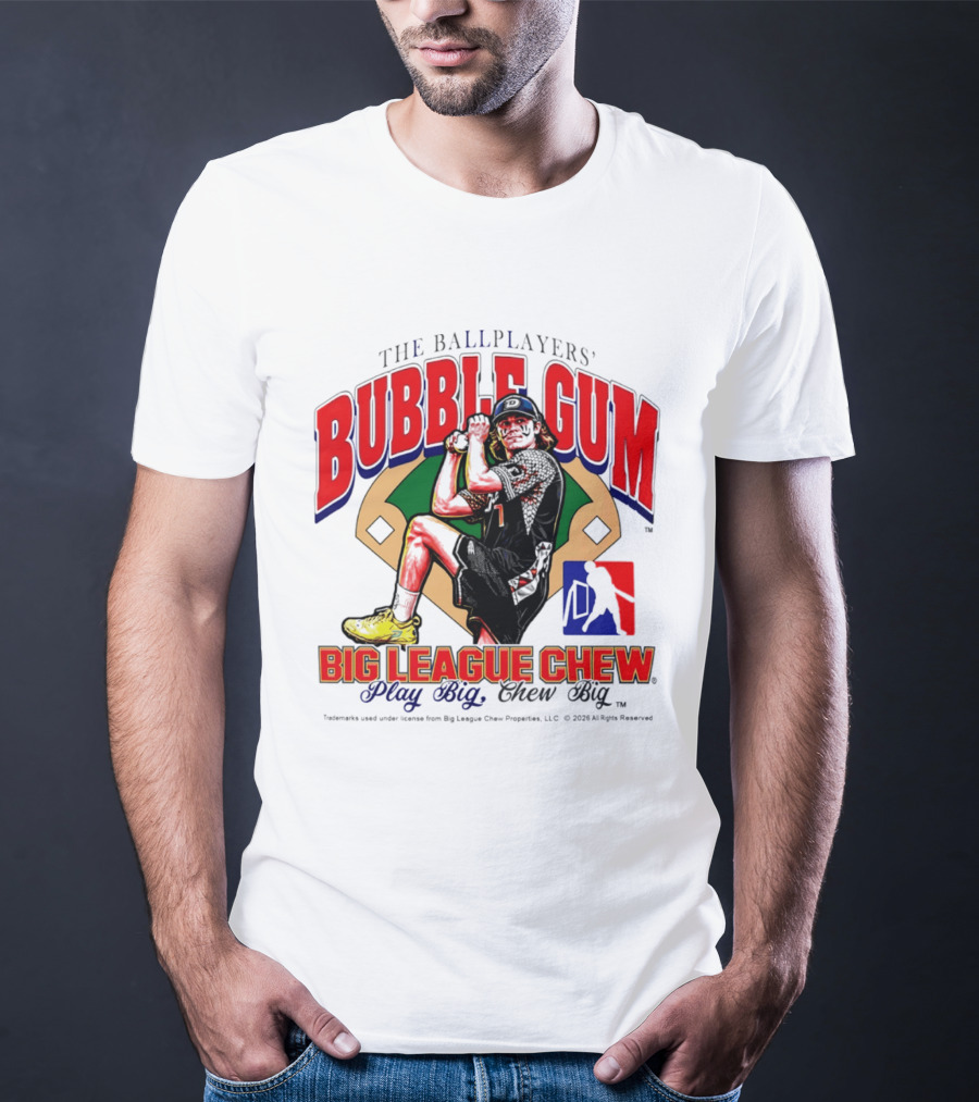 The Ballplayers' Bubble Gum Big League Chew Play Big Chew Big T-Shirt