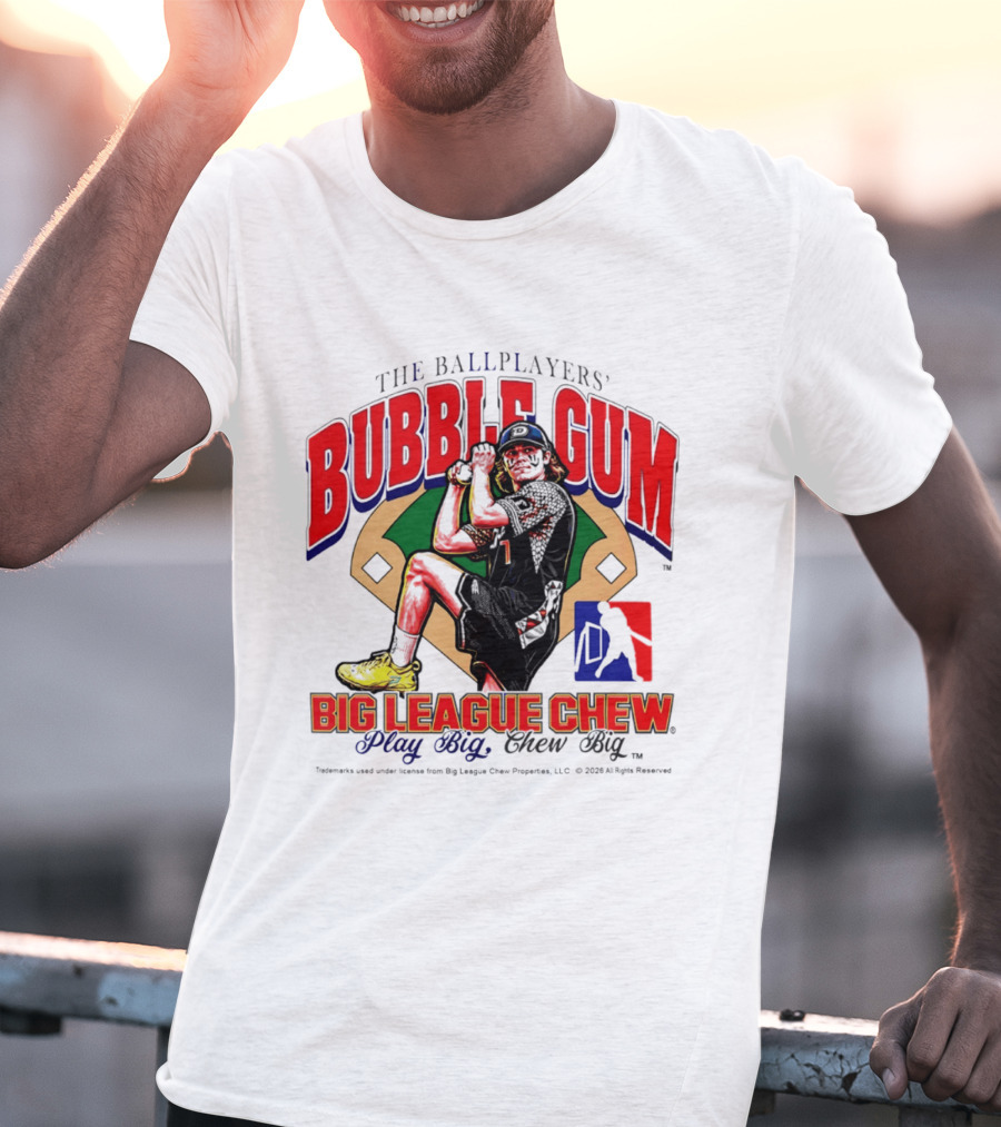 The Ballplayers' Bubble Gum Big League Chew Play Big Chew Big T-Shirt