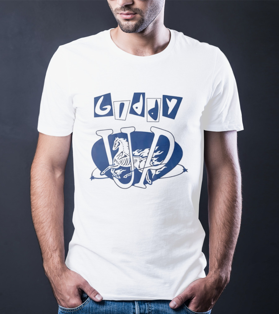 Giddy Up Horse Skeleton Vivid Lettering T-Shirt