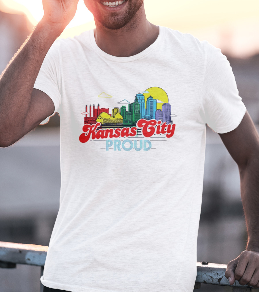 Kansas City Proud Skyline Colorful Urban Landscape T-Shirt