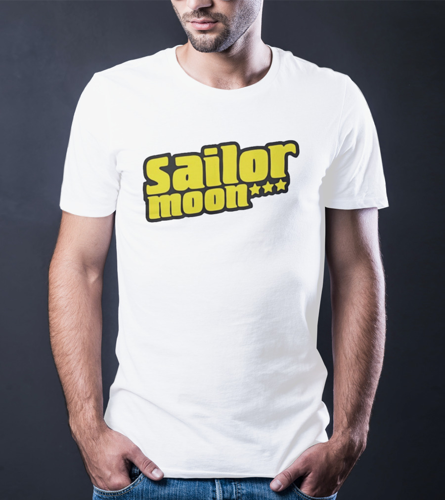 Sailor Moon Yellow Text With Stars T-Shirt