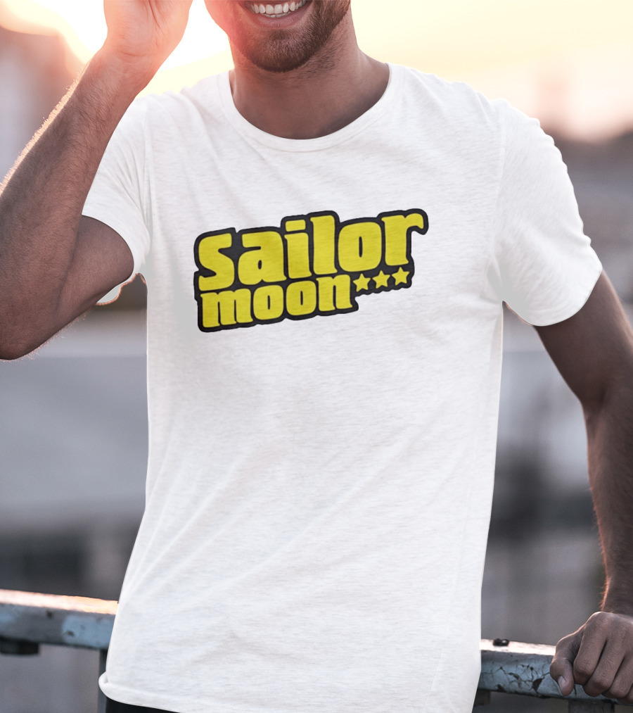 Sailor Moon Yellow Text With Stars T-Shirt