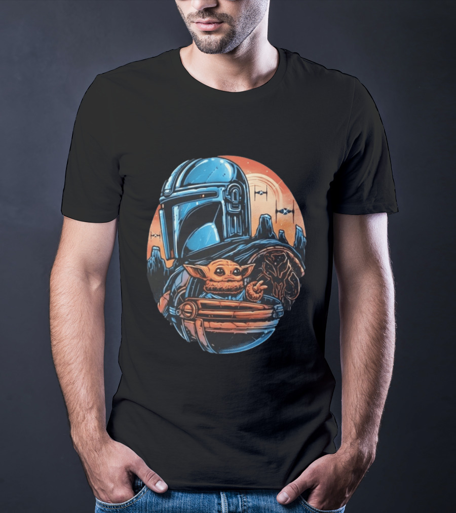 Din Djarin And Grogu Mandalorian Saga Rise Against The Empire T-Shirt