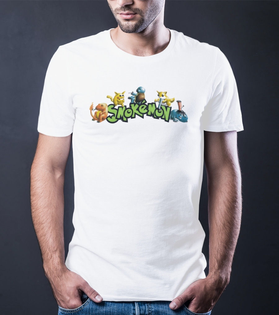 Smokémon Pikachu Squirtle Charmander Bulbasaur Pokémon Characters T-Shirt