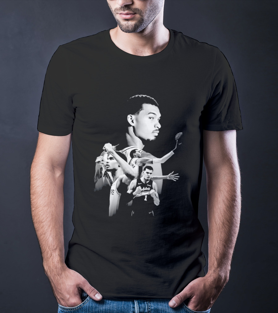Victor Wembanyama San Antonio Spurs Player Collage 2026 Dunk Action T-Shirt