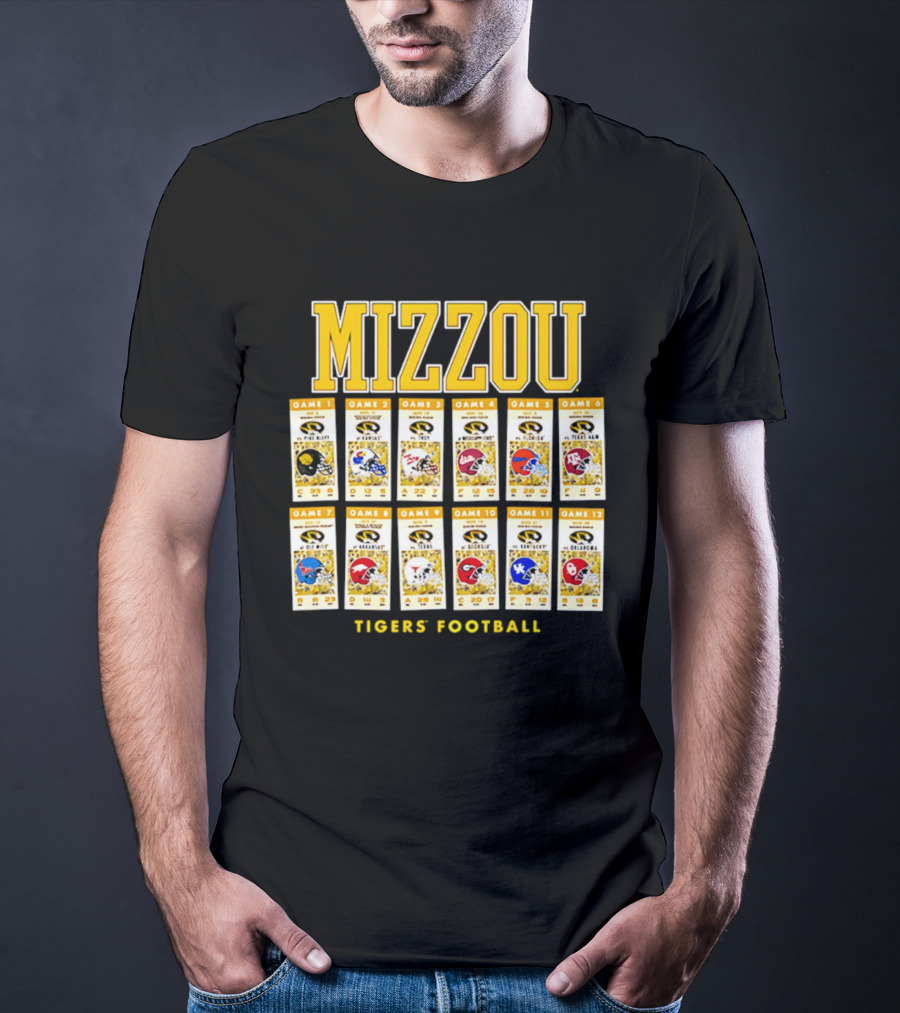 Mizzou Tigers 2026 Football Season Schedule Games T-Shirt