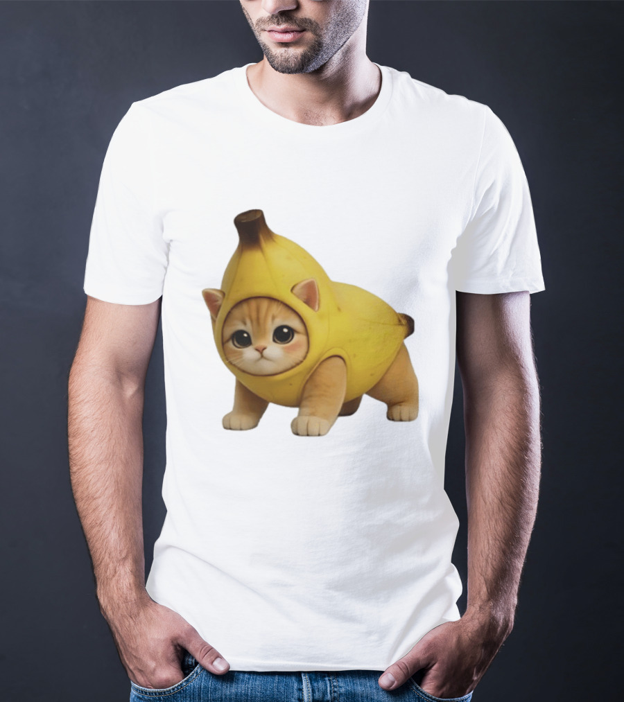 Banana Kitty Cute Cat In Fruit Costume T-Shirt