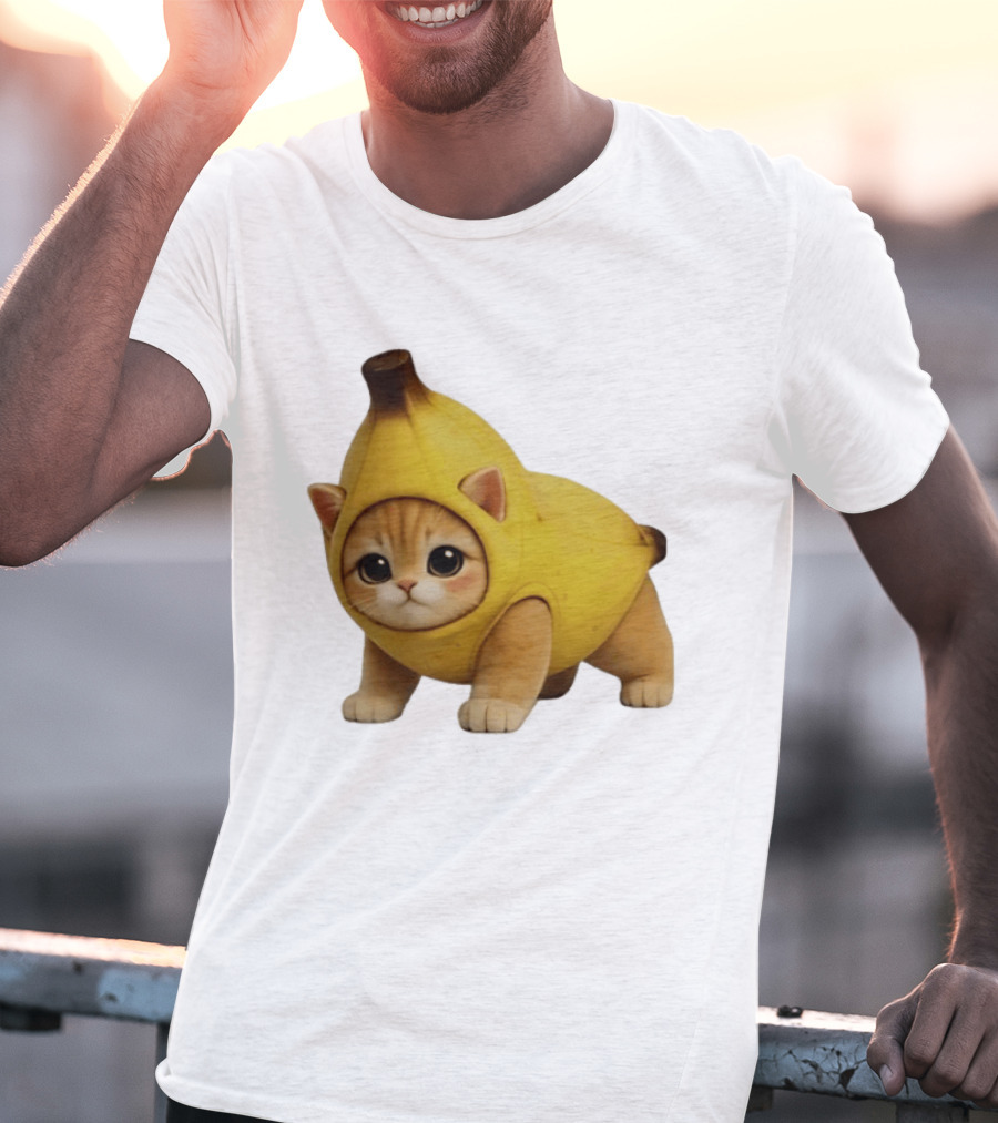 Banana Kitty Cute Cat In Fruit Costume T-Shirt