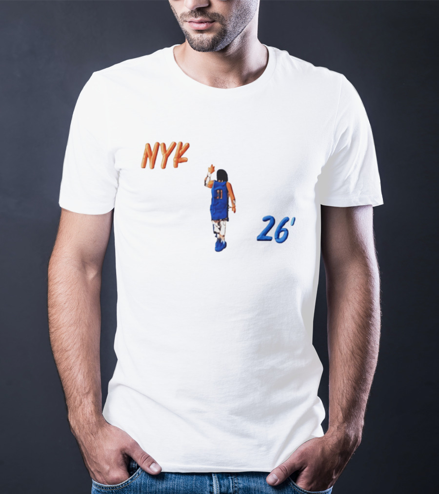 NYK Jalen Brunson Caricature 26' Basketball NBA New York Knicks T-Shirt