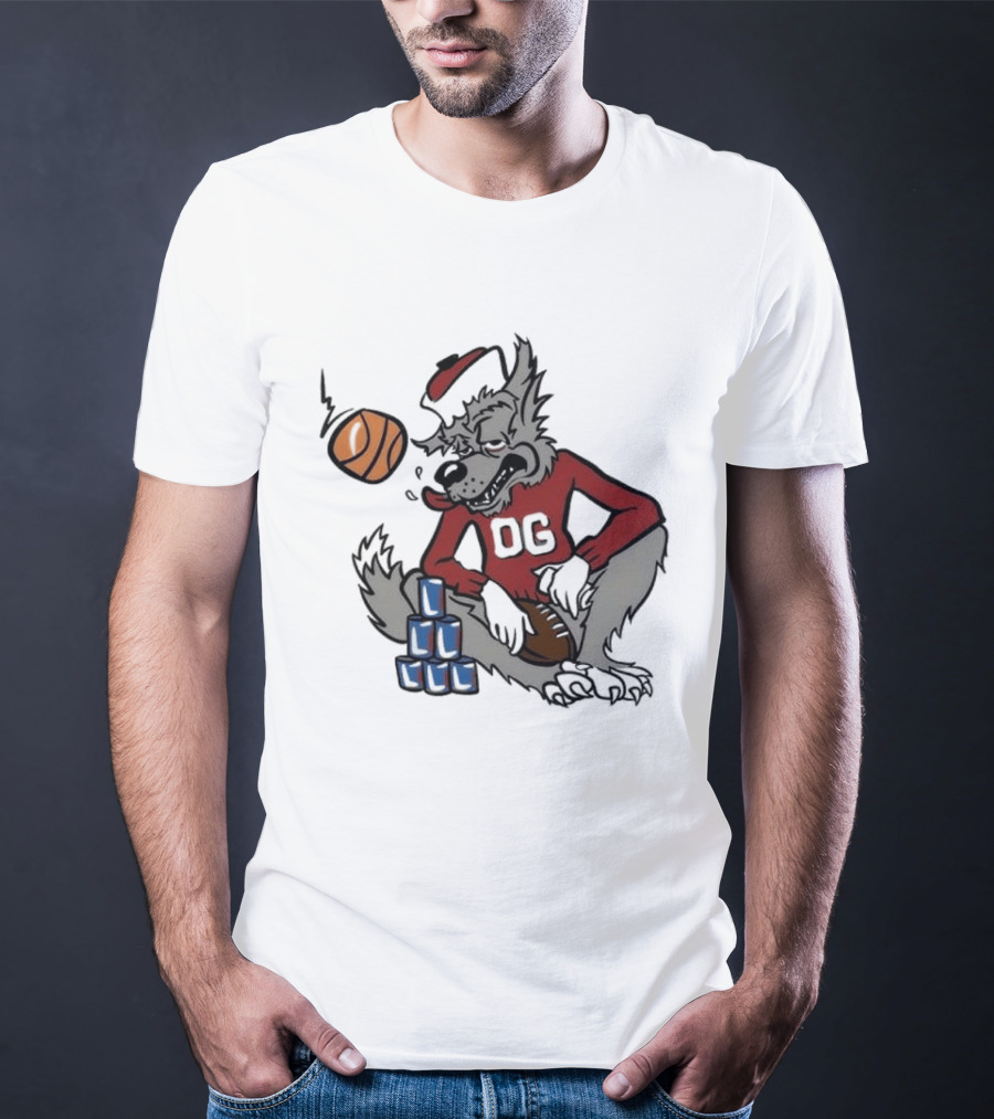 Nc State Wolfpack NCAA Game Day Tailgate Sports Basketball Wolf With Blocks T-Shirt