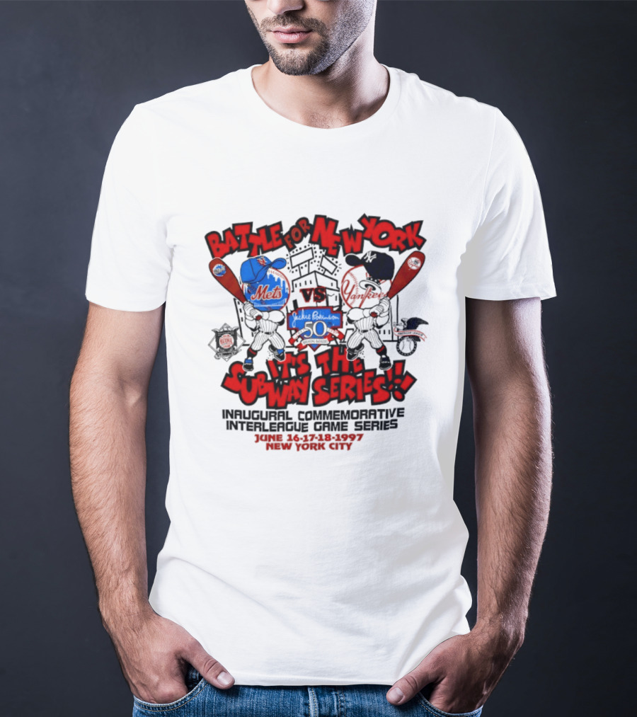 Battle For New York Vs It's The Subway Series Unpoliced Combative Interleague Game Series New York City T-Shirt