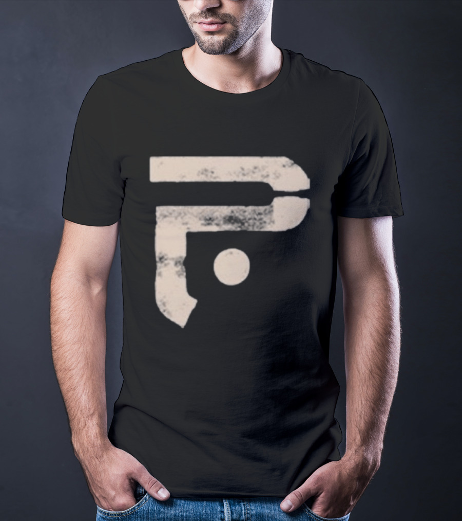 A Pale White Dot Abstract Symbol With Textured Circular Motif T-Shirt