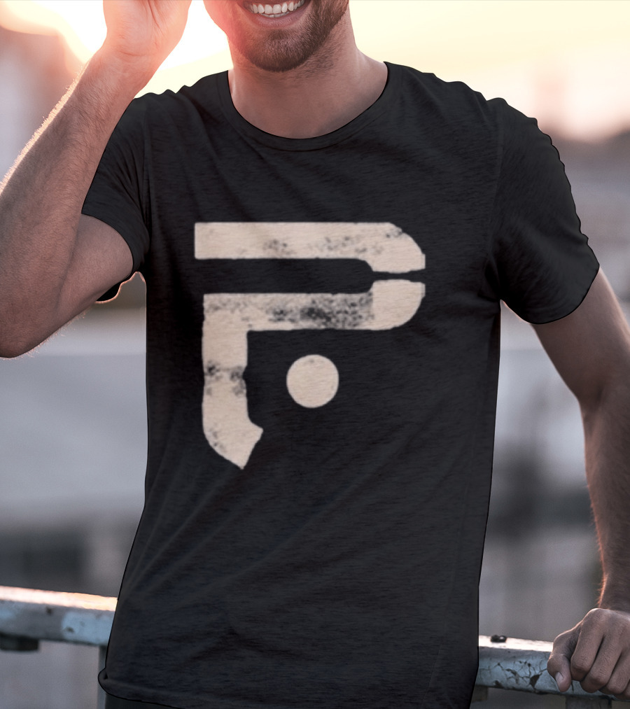 A Pale White Dot Abstract Symbol With Textured Circular Motif T-Shirt