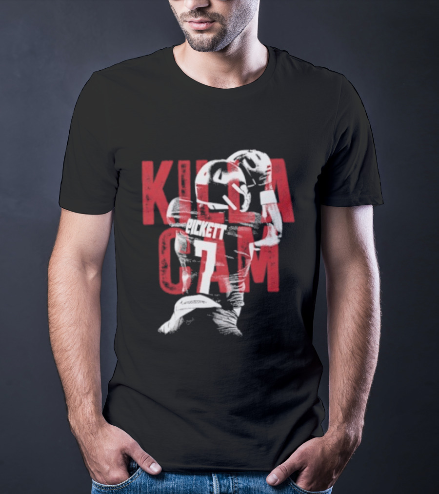 Killa Cam Pickett Kansas Jayhawks 7 Bitmap Overlay T-Shirt