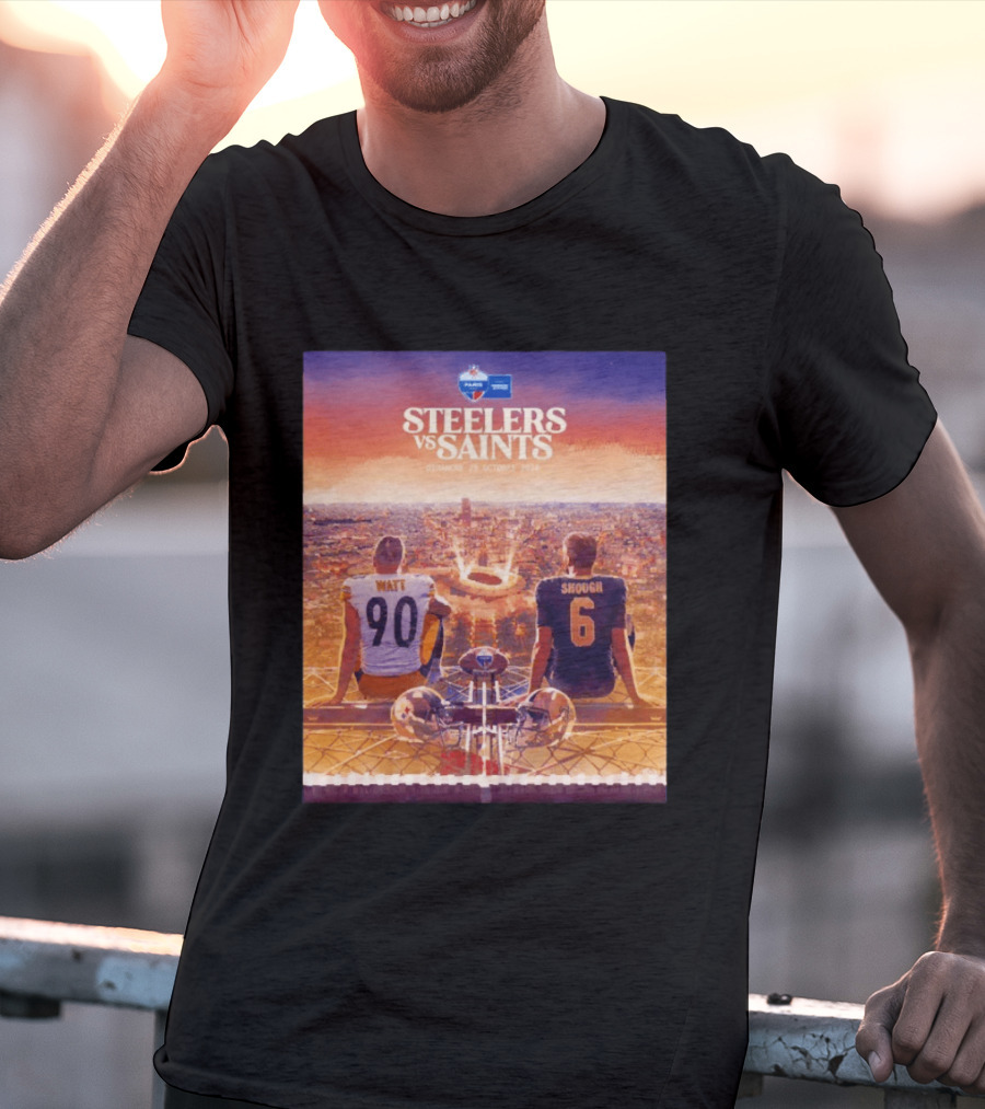 Steelers Vs Saints Paris Game Dimanche 25 Octobre 2026 Watt Shough T-Shirt