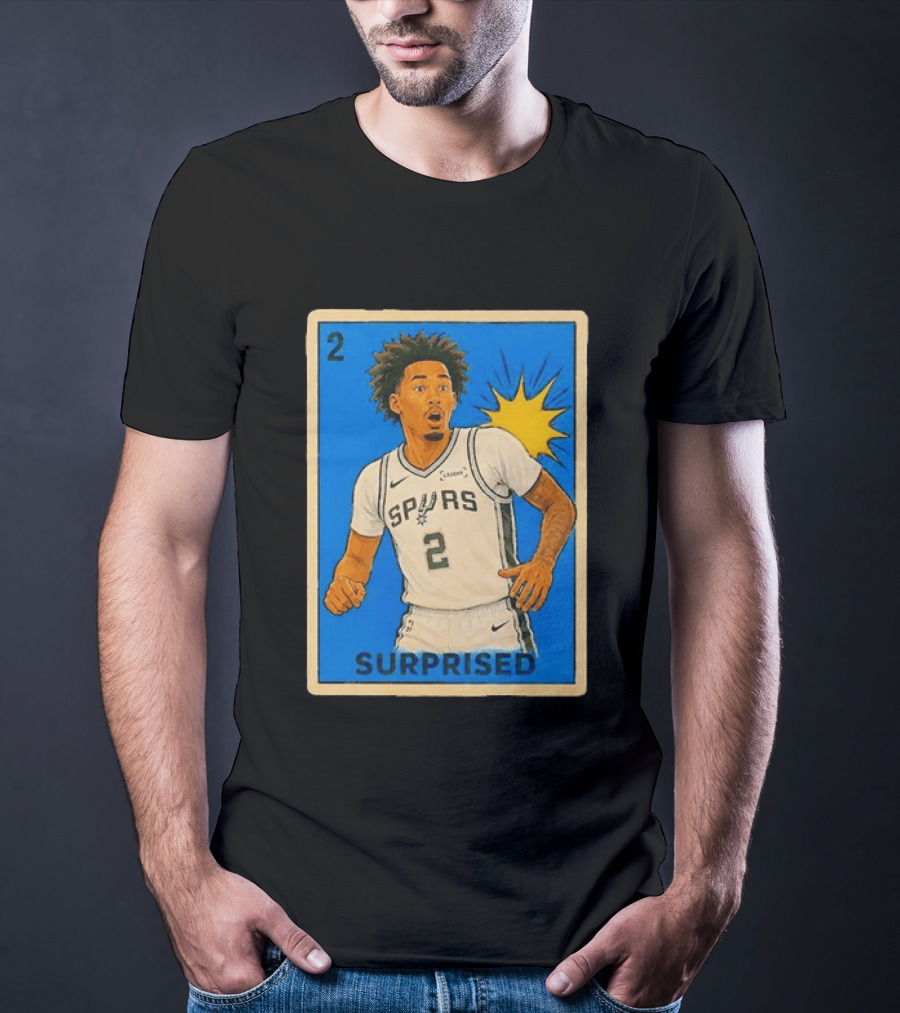 Surprised Dylan Harper Spurs Basketball Card T-Shirt