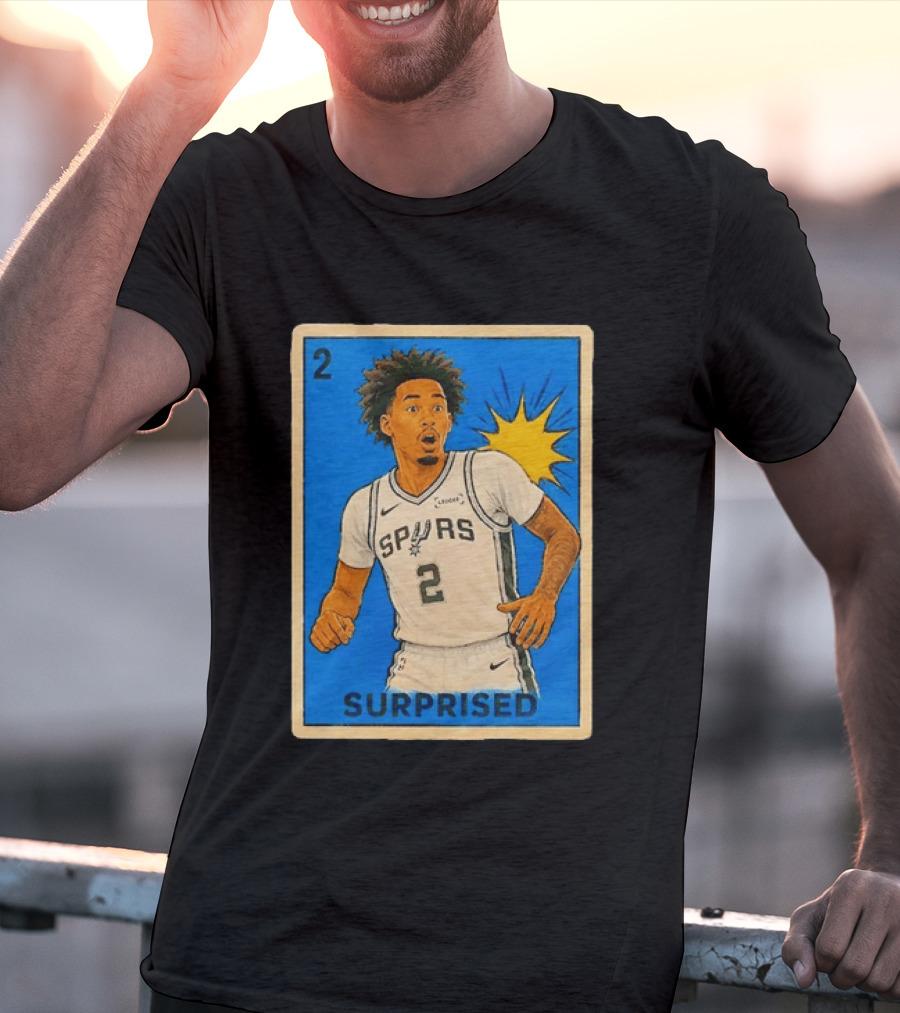 Surprised Dylan Harper Spurs Basketball Card T-Shirt
