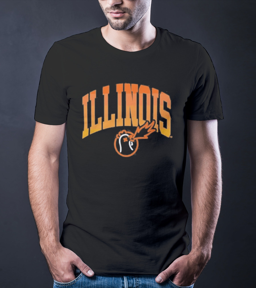 Illinois Hot Ones Heat Chart Flame Orange T-Shirt