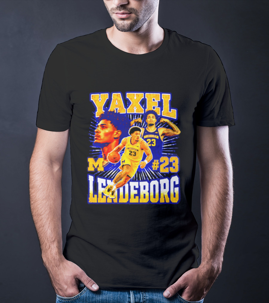 Yaxel Lendeborg Michigan Wolverines M #23 Basketball Player T-Shirt