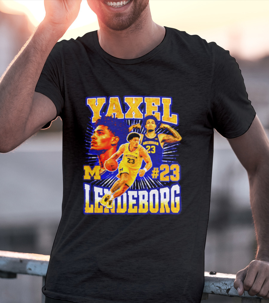Yaxel Lendeborg Michigan Wolverines M #23 Basketball Player T-Shirt