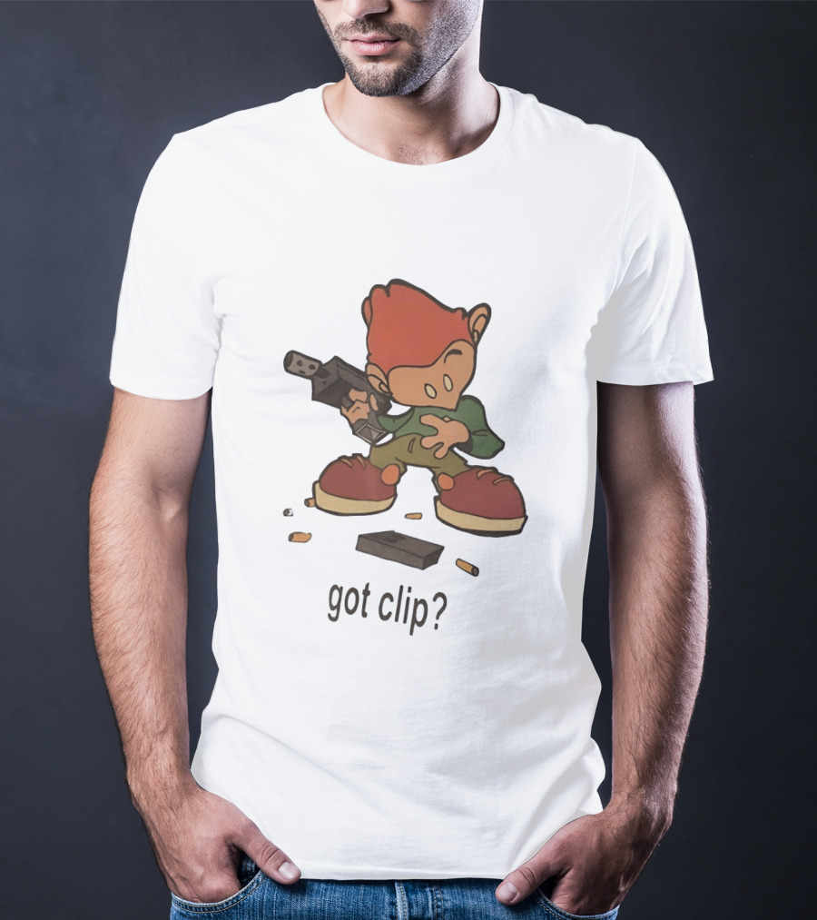Pico Got Clip Gun Ammo Magazine Casings Retro Cartoon T-Shirt