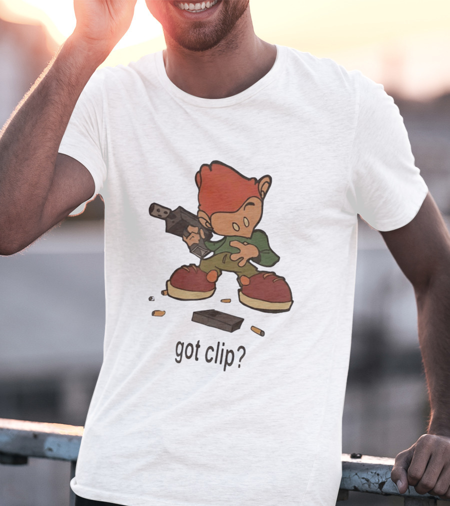 Pico Got Clip Gun Ammo Magazine Casings Retro Cartoon T-Shirt