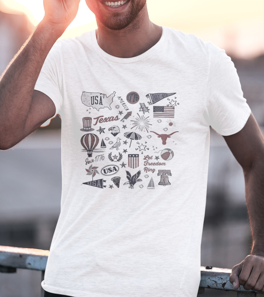 Texas Longhorns Let Freedom Ring USA 250th Celebration T-Shirt