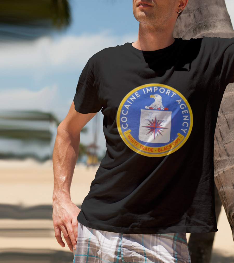 Cocaine Import Agency Eagle Emblem White Trade Black Ops T-Shirt