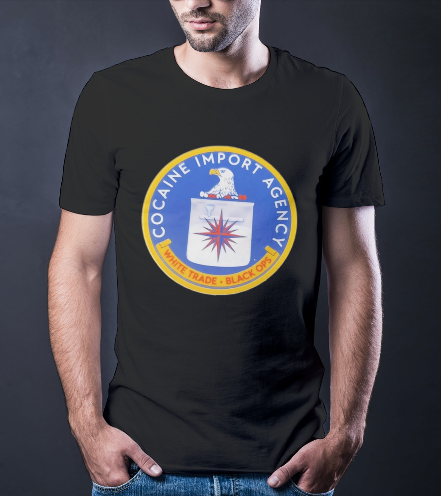 Cocaine Import Agency Eagle Emblem White Trade Black Ops T-Shirt