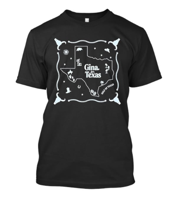 Texas State Map Gina For Texas Stars And Boots T-Shirt
