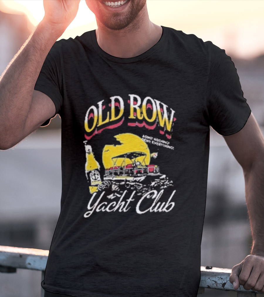 Old Row Yacht Club Retro Nautical Theme With Sailboat And Sunset T-Shirt