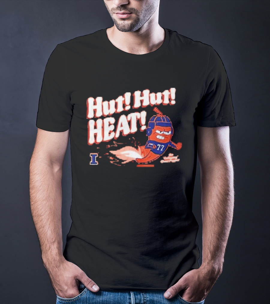 Illinois Galloping Ghost Pepper Hut Hut Heat Football 77 T-Shirt