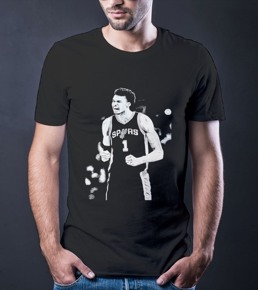 Victor Wembanyama Spurs Number 1 Basketball Jaelen Molina T-Shirt