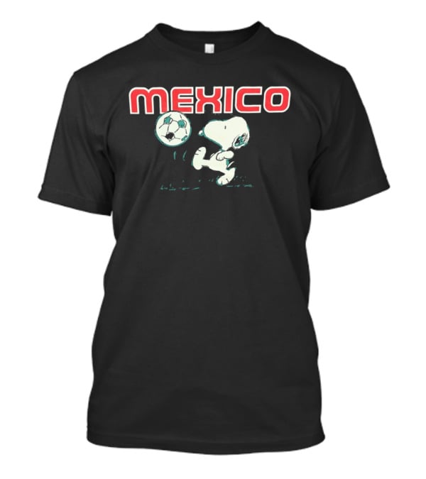 Mexico Snoopy Soccer Player Peanuts Football T-Shirt