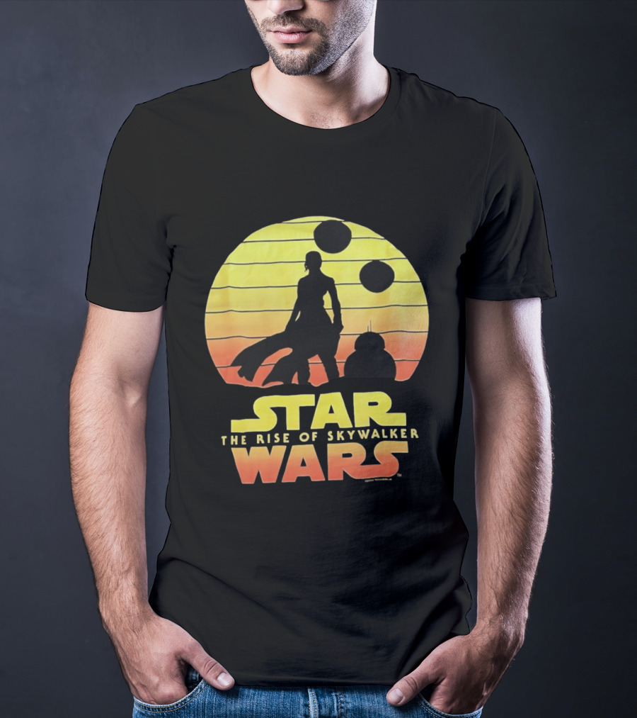 Star Wars The Rise Of Skywalker Silhouette Sunset Scene T-Shirt