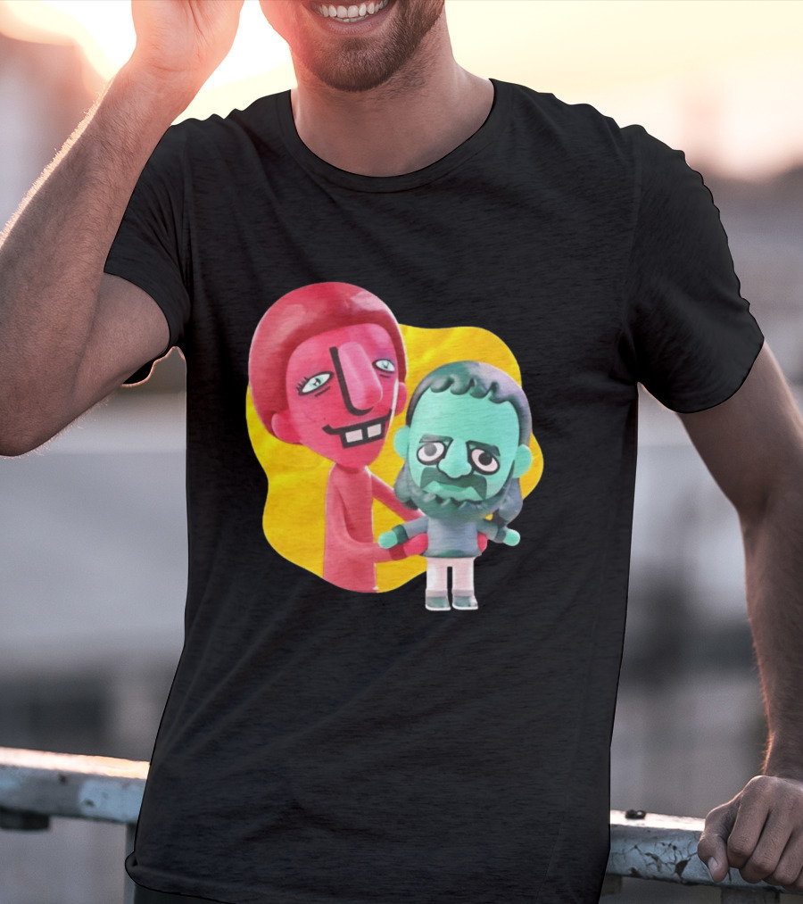 The Best Buds Colorful Character Figures Hugging Playful T-Shirt