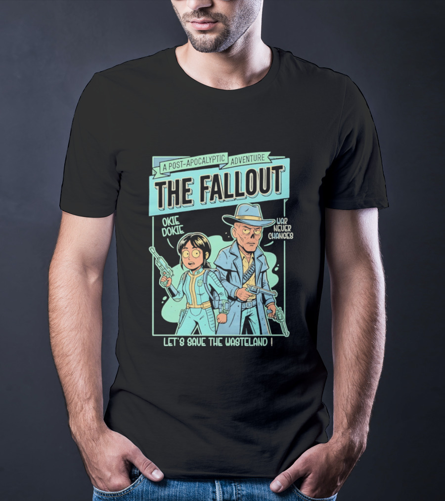 Lucy And Ghoul Post Apocalyptic Adventure Okie Dokie Let's Save The Wasteland Duo Fallout T-Shirt