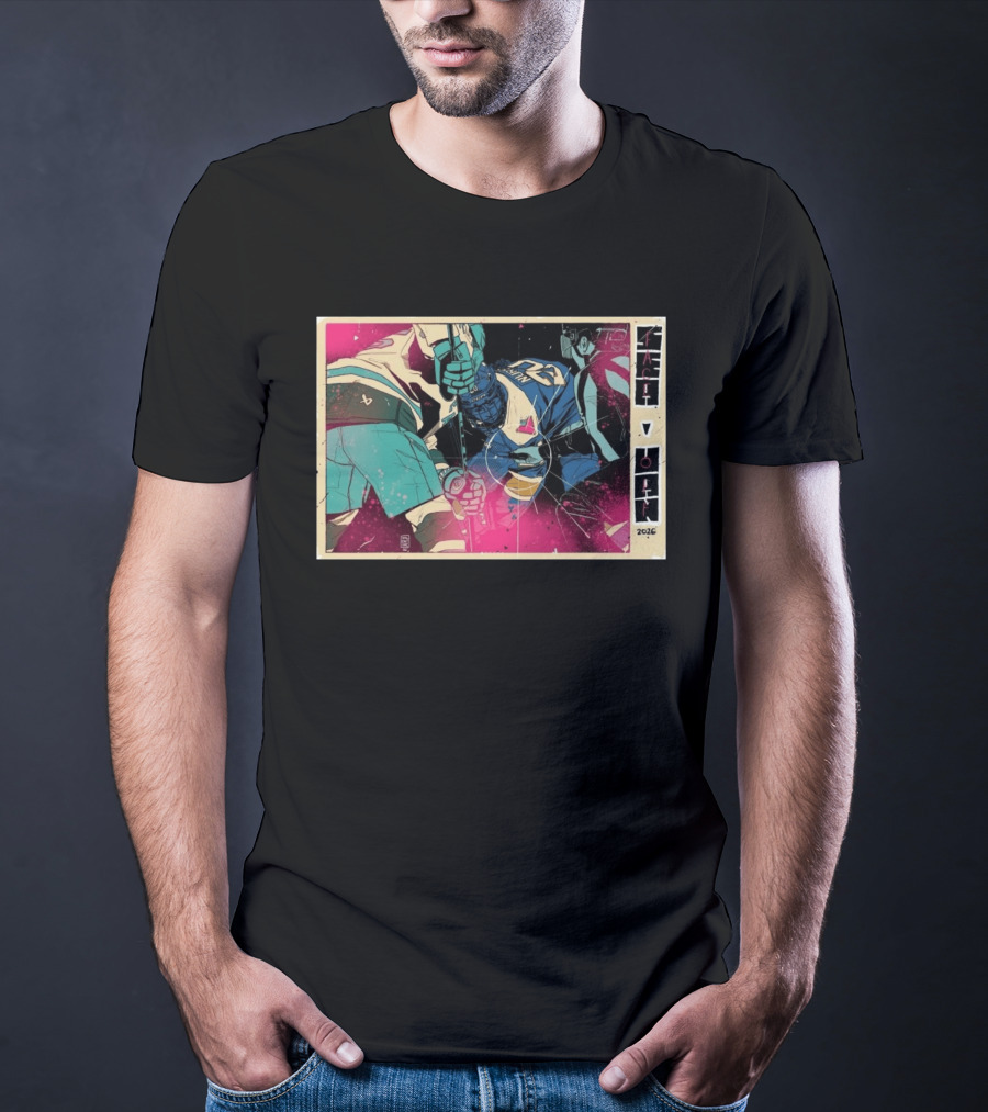Face Off 2026 Intense Ice Hockey Action T-Shirt