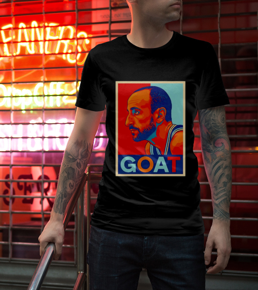 Manu Ginobili GOAT San Antonio Spurs 20 Retro Pop T-Shirt