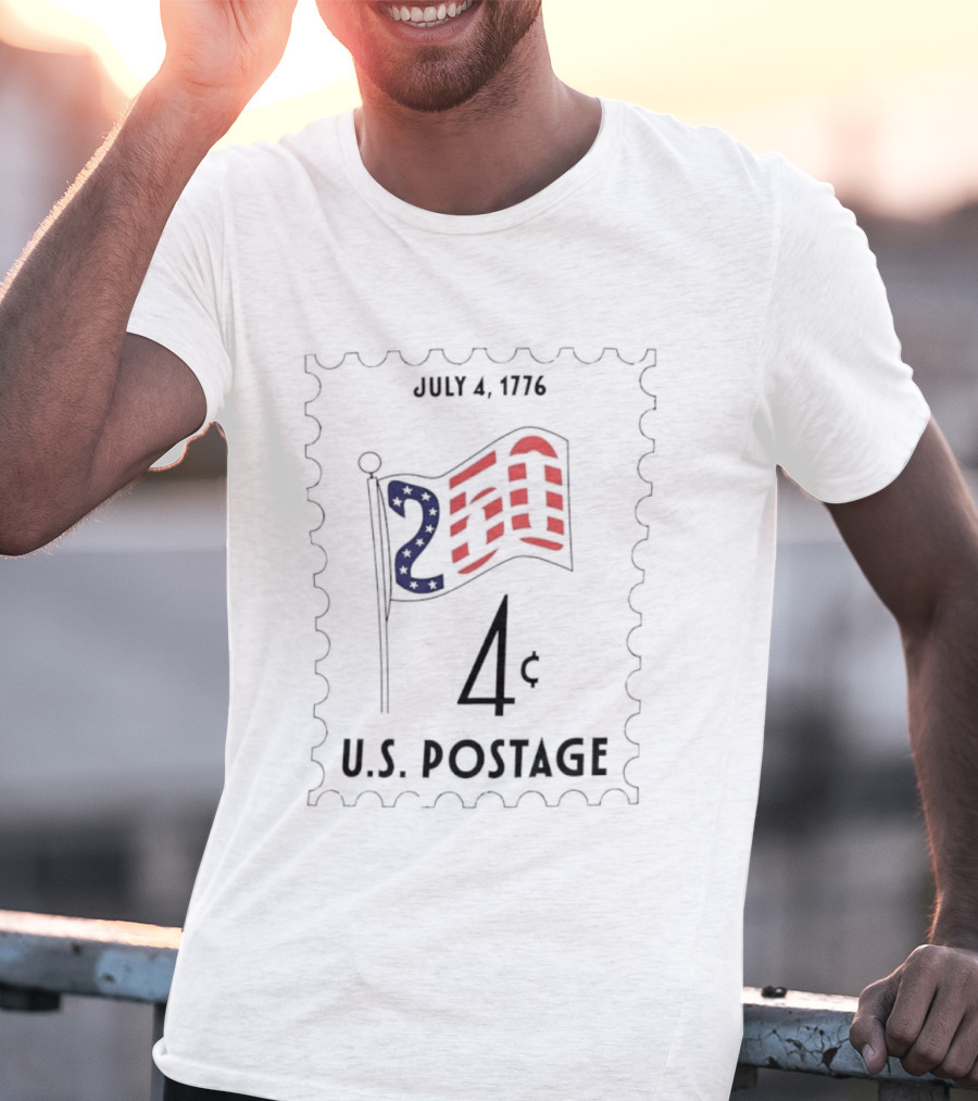 July 4 1776 250th Anniversary U.S. Postage Stamp 4 Cent American Flag Patriotic T-Shirt