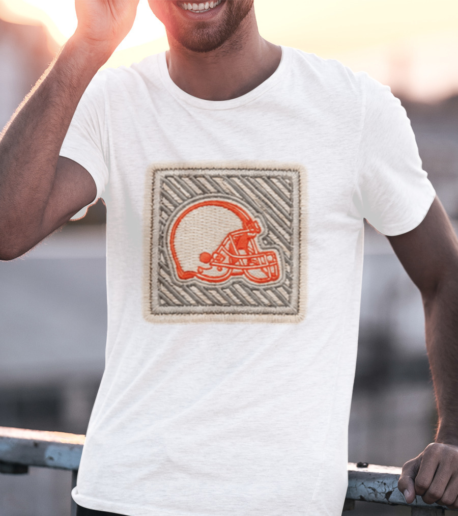 Browns 2026 Training Camp Helmet Patch Retro Style Embroidery T-Shirt