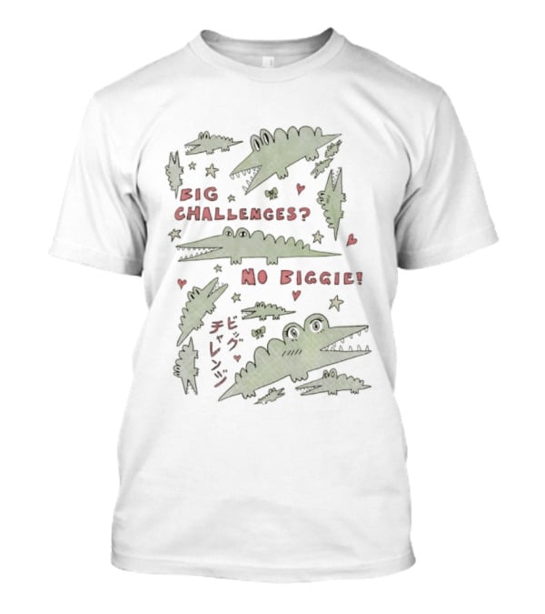 Crocodile Big Challenges No Biggie Fun Green T-Shirt