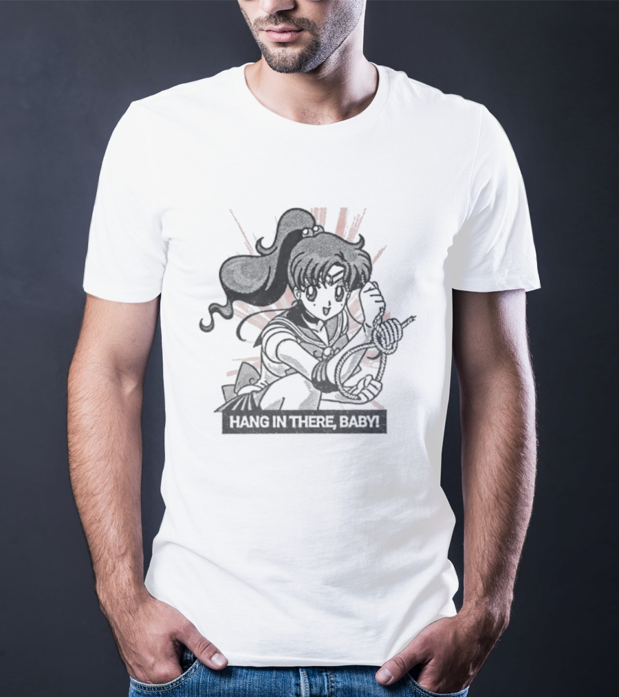 Makoto Kino Sailor Moon Hang In There Baby Retro Anime T-Shirt