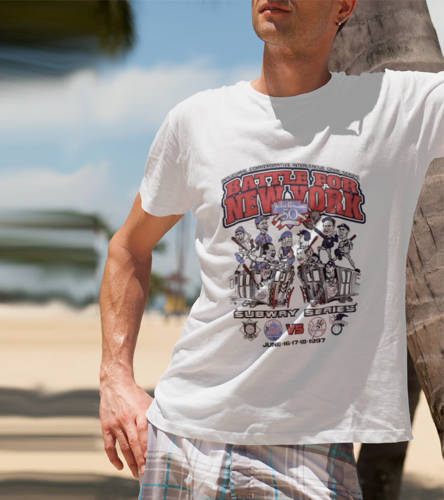 Battle For New York Yankees Mets Inaugural Commemorative Interleague Game Series T-Shirt